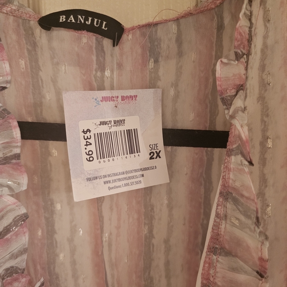 ✨ NWT Plus Size 2X Stripe 2-Piece Set by Banjul 💕 2X Plus Size - Picture 4 of 5